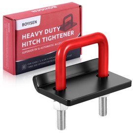 BOYISEN Anti Rattle Hitch Tightener - No Rattle Noise Hitch Clamp for 2.5” inch Trailer Hitches，Rust-Free Hitch Stabilizer，Reduce Movement on Hitch Mount Hitch Cargo Carrier Bike Rack (2.5” red)