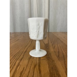 Westmoreland Milk Glass Paneled Grape 4 3/4" Wine Goblets W/ Original Tags