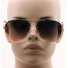 Elite Gradient Oceanic Lens Oversized Rimless Metal Frame Unisex Aviator