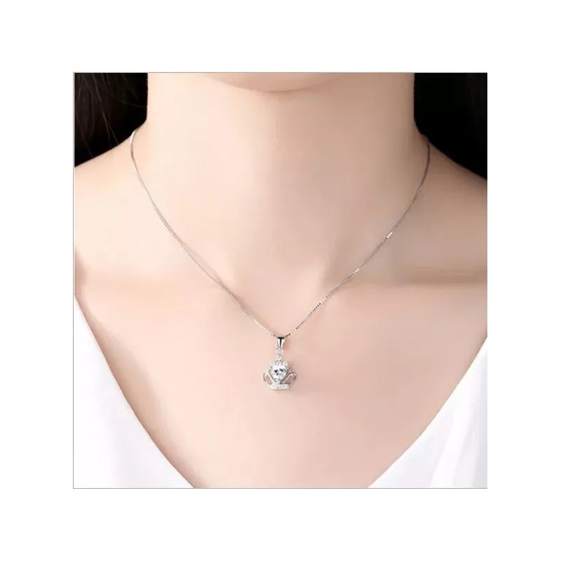 Dtup Collar De Corona Reina Circonio Plata 925 Elegante Regalo