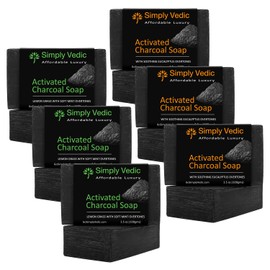 Simply Vedic - Paquete de 6 barras de jabón de hierbas para cuerpo, mano, cara, prensado en frío, hecho a mano para hombres y mujeres (3.5 onzas x 6) (Combo 1)