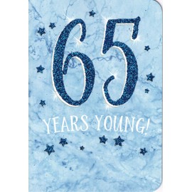For Him 65th Birthday Card - Male Blue Stars 65th Birthday Card - Male Blue Stars 65th Birthday Card