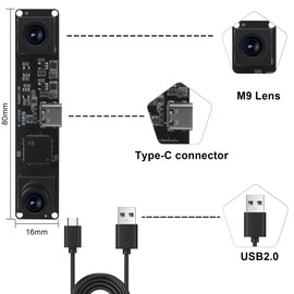 Hotpet 3D Stereo Dual Lens USB Camera Module, 1080P 60fps, JX-35 Sensor