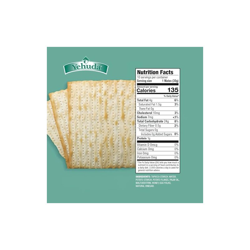 Yehuda Fiber Enriched Gluten Free Matzo Squares, 10.5oz (3 Pack)