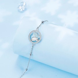 Arrebol Anklet for Women 925 Sterling Silver with Cubic Zirconia Anklet Original Gift for Women/Mother/Wife/Daughter - Adjustable [22+4cm], Sterling Silver Sterling Silver Zirconia, Cubic Zirconia