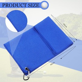 4 Pack Golf Towel for Golf Bags Microfiber Fabric Towel Bag with Clip Waffle Pattern Golf Accessories for Golf Ball Club Set, Multiple Colors (Black, White, Gray, Blue)