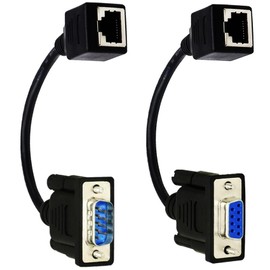 tunghey 2Pack RJ45 to RS232 Cable, DB9 9-Pin Serial Port Female&Male to RJ45 Female Cat5/6 Ethernet LAN Console 15CM