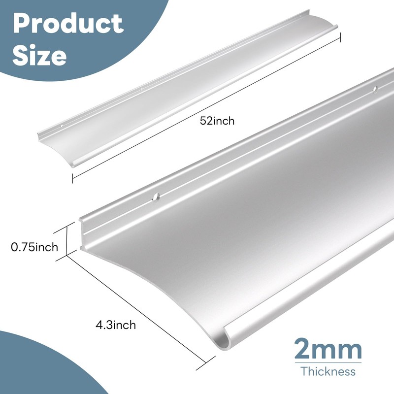 Orechic Heavy-Duty Aluminum Door Rain Drip Guard, 4″ Extra-Wide and