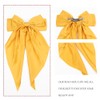 Silky Satin Oversized Long-tail Bow Clip, Large yellow Hair Bow