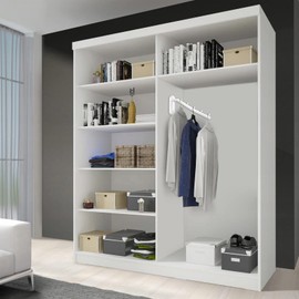 Sumnacon Stainless Steel Clothes Hanger Rack-Wall Mount Clothing Rack with Swing Arm, Sturdy Clothing Hanger Rack for Laundry Room Bedrooms Clothing Drying Rack with 5 Hooks, White