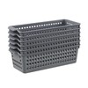 Dehouse 6 Pack Slim Plastic Storage Basket, Desktop Narrow Plastic