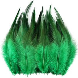 Feathers for Crafting,240pcs 5-7inch Green Craft Rooster Feathers,Saddle Hackle Feather,Bulk Feathers for Wedding Home Party,Dream Catcher Supplies and DIY Crafts