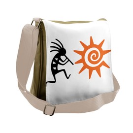 Lunarable Ethnic Messenger Bag, Sun Music Theme Minimalist, Unisex Cross-body