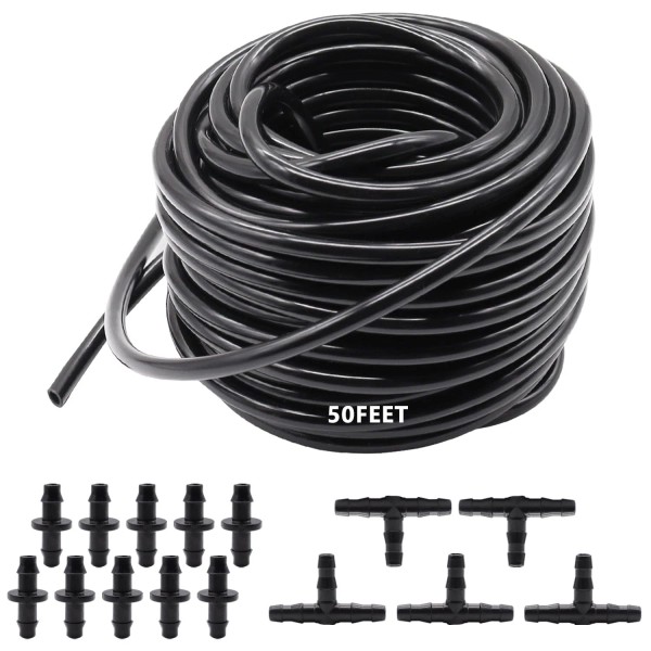 Aienxn 50FT 1/4" Blank Distribution Tubing Drip Irrigation Tubing Drip