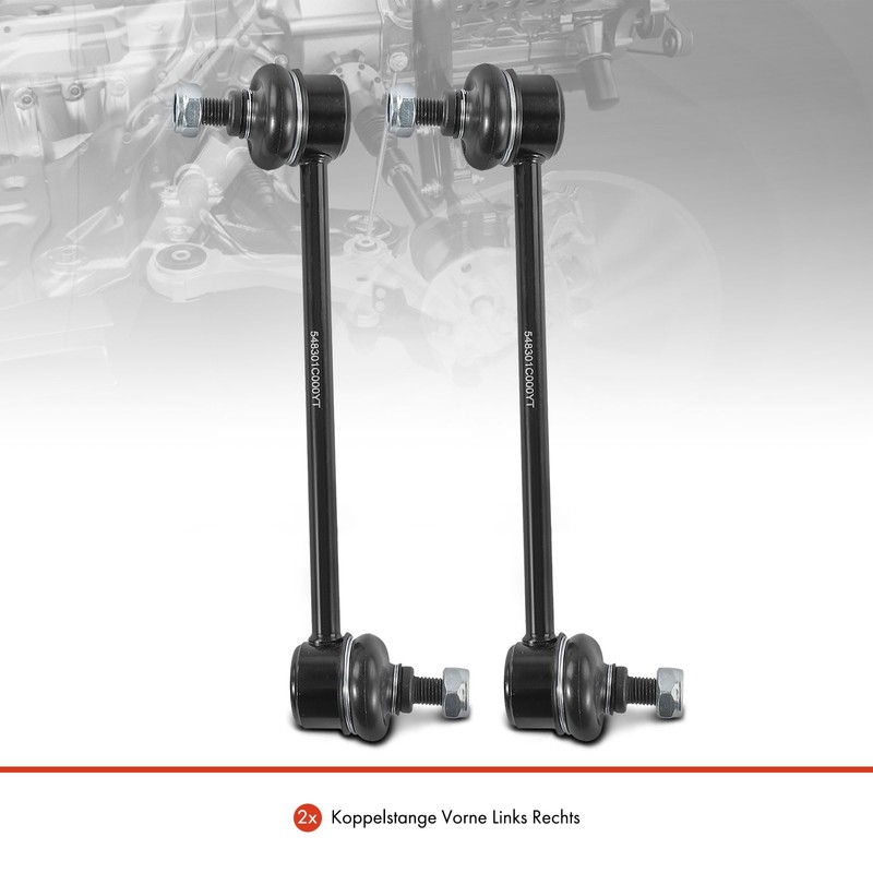 Frankberg 2x Coupling Rod Front Axle Left Right Compatible with