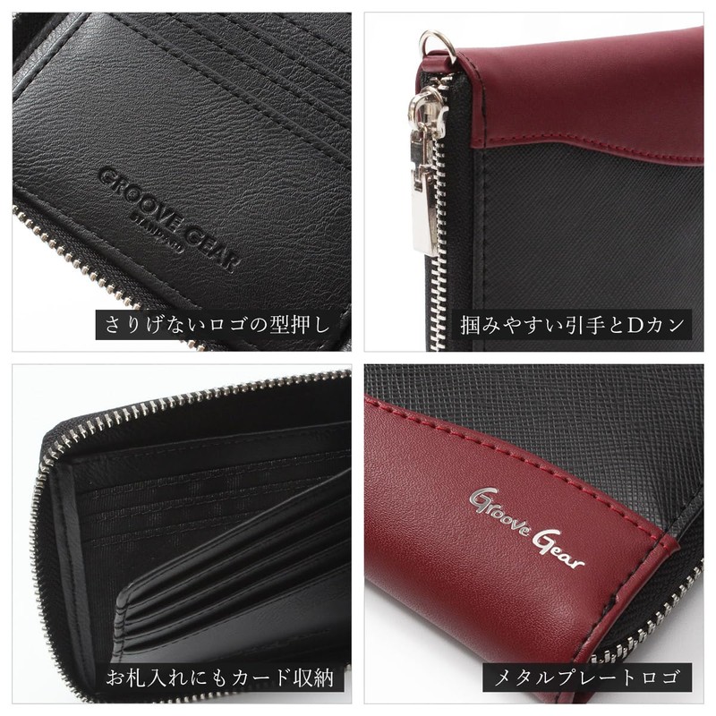 Groove Gear ggs-1031 Men's Bi-Fold Wallet, Mini Wallet, Saffiano Genuine
