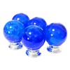 Set of 5 Blue Bubbles Knobs, Round Handles Pulls for