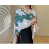 WEIGEER Silk Scarf Women Chiffon Shawl Lotus Scarf White Neckerchief