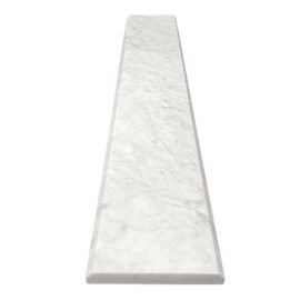 Tenedos Carrara Marble Threshold Saddle – 4x36 Polished Natural Stone Floor Transition Piece for Bathroom, Shower Curb, Doorway, Entryway, and Tile Edging