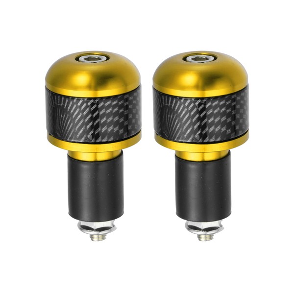 X AUTOHAUX 1 Pair 7/8" 22mm Gold Tone Motorcycle Handlebar