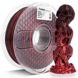 Amolen Silk Shiny Gradient PLA Filament, 1.75mm:_Silk Black & Shiny Red_US (TO US ONLY)