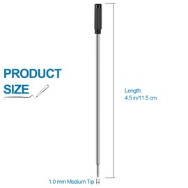 AZUREAL Pen Refills 20P, Replaceable Ballpoint Pen Refills, 1mm Medium Tip, Ink Pen Refills for Twist Pens, Black Ink