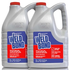 Weldbond Multi-Surface Non-Toxic Adhesive Glue. Bonds Most Anything ! Glue Gallon for Wood Glue or Crafts Fabric Glass Mosaic Carpet Ceramic Tile Cement Metal Stone & More. ​101 oz - 3L - 2Pack