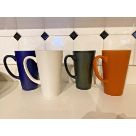 Unbranded Set Of 4 Tall 16 Oz  Coffee Mugs Beautiful  Colors Brand New