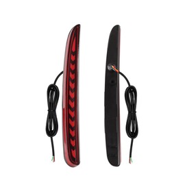 VGETTING Red Lens LED Reflector Lights For Honda Civic Hatchback, Type-R, SI 2017 2018 2019 2020 2021 Rear Bumper Tail Light with Sequential Turn Signal, Brake Function (Arrow Red)