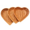 3-Pack Heart Imitation Rattan Picnic Basket Set Assorted Sizes