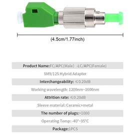 Guakiili 50mW Visual Troubleshooter with FC/APC Male to LC/APC Adapter, VFL Tester Kit 50km Range, Fiber Optic Cable Tester with FC to LC-SM9/125 Adapter