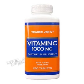 트레이더조 비타민 C 1000MG 로즈힙 100MG 함유 250정 TRADER JOE’S VITAMIN C 1000MG WITH 100 TRADER JOE’S VITAMIN C 1000MG WITH 100MG ROSEHIP 250 TABLETS