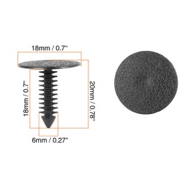 X AUTOHAUX Plastic Studs Rivets for Cars 6 mm Hole Diameter Black Pack of 40