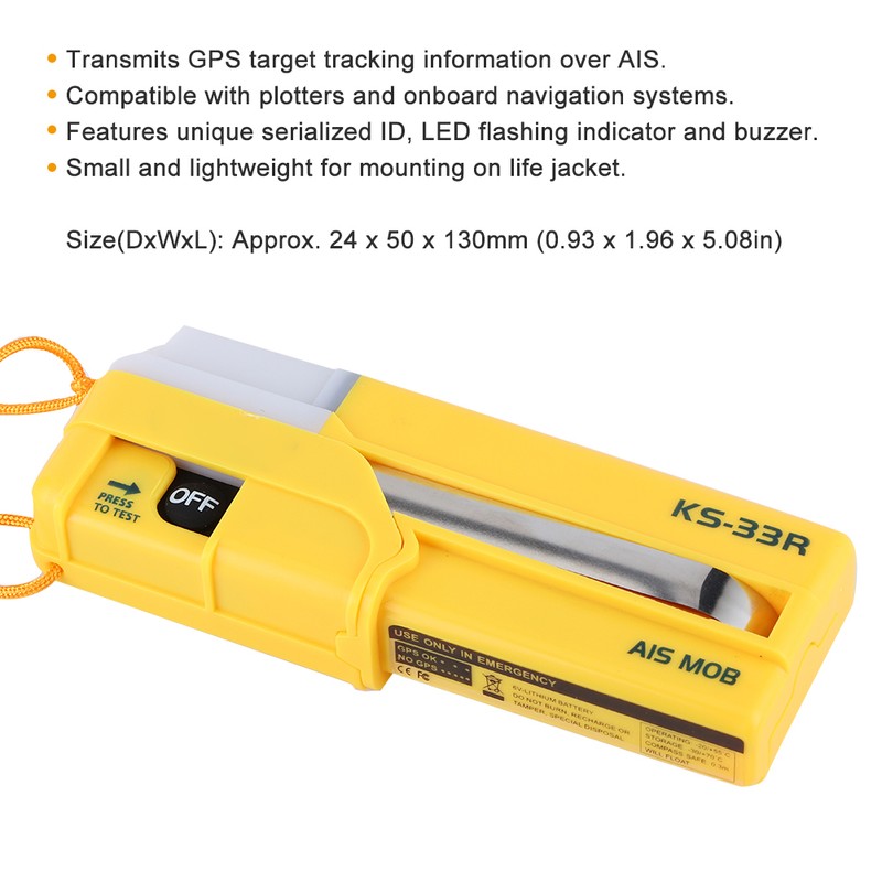 Portable AIS‑MOB Personal Locator Beacon Over Board Rescue Survivor Life