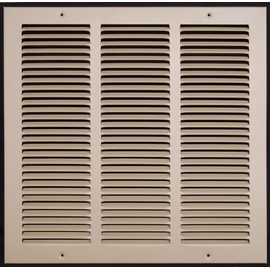 HVAC Premium 16'' x 16'' [Duct Opening] Flat Stamped Steel Return Air Grille - Sidewall and Ceiling - HVAC Vent Duct Cover - Brown [Outer Dimensions: 17.75''w X 17.75''h]