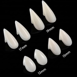12 Pares Disfraz de Dientes de Vampiro 4 Tamaño Colmillos Dientes Falsos con 2 Pellets de Dientes para Fiesta de Disfraces Fiesta de Halloween Favores