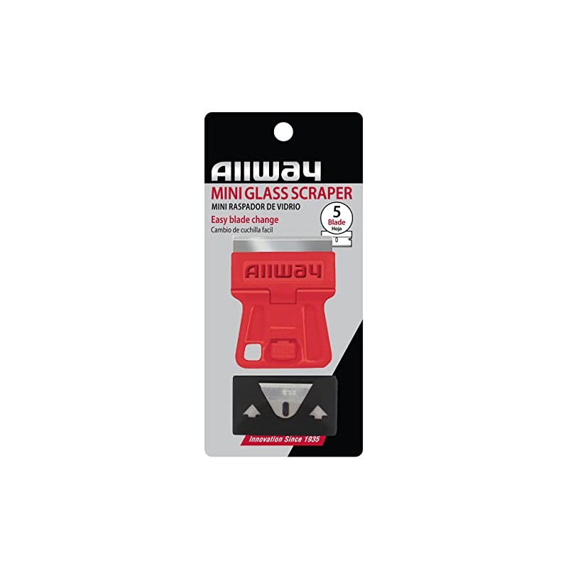 ALLWAY GSM5 Mini Glass Scraper with 5 Extra Steel Razor