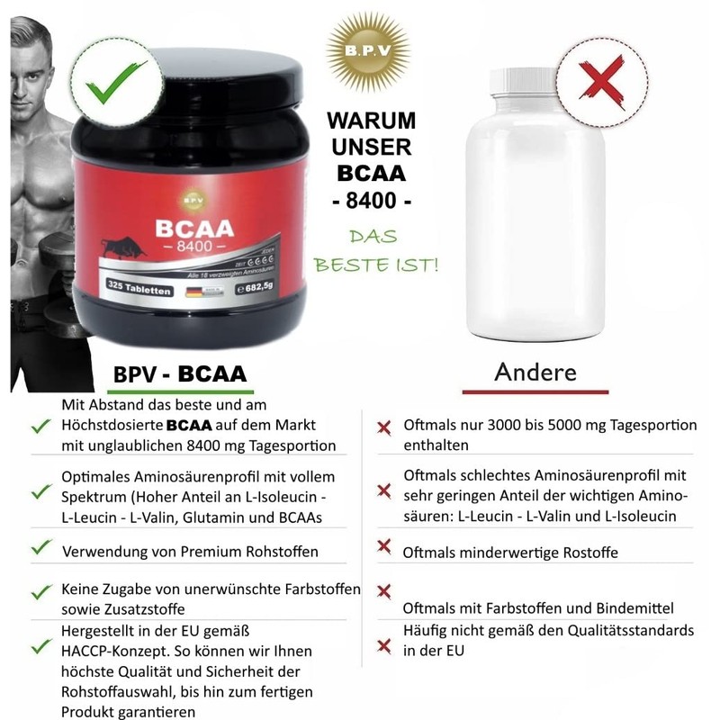 BPV - XXL BCAA - Highest Dosage 8400 mg -