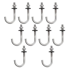 (10 Pieces) M6x35x75mm Roof Anchor Bolt 304 Stainless Steel J Hook Wall Hook Long Shank Hooks With Hex Nut Concrete Anchors Screws