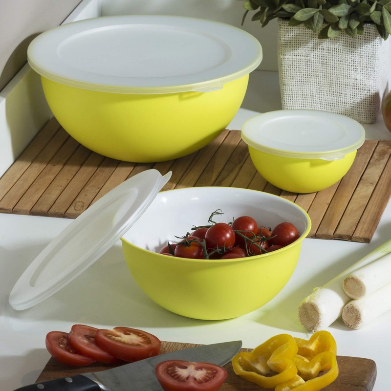 Bowl of 1,5 lt, Diameter 20,5 cm White Inside Orange