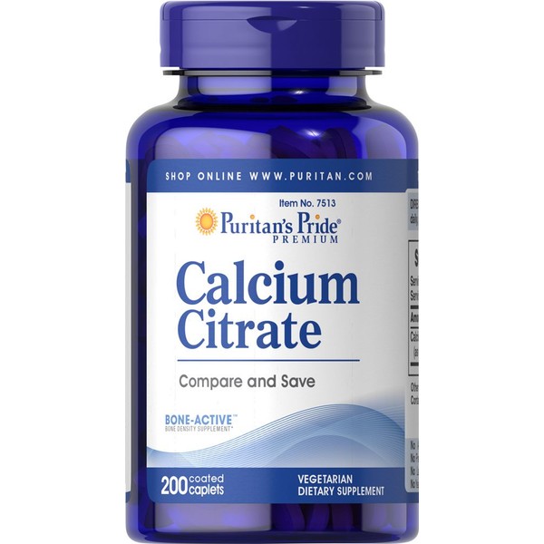 Puritans Pride Calcium Citrate 200 Mg, 200 Count