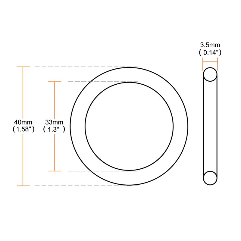 sourcingmap Nitrile Rubber O-Rings 40mm OD 33mm ID 3.5mm Width,
