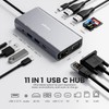 USB C Hub Dual HDMI, Kubager 11 in 1 USB