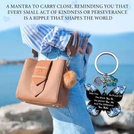 SUDIKUB Appreciation Gifts For Coworkers Women Man Butterfly Shaped Thank You Keychain Thank You Gifts For Teacher Employee Volunteer Social Worker Friends Christmas Birthday Gratitude Gift