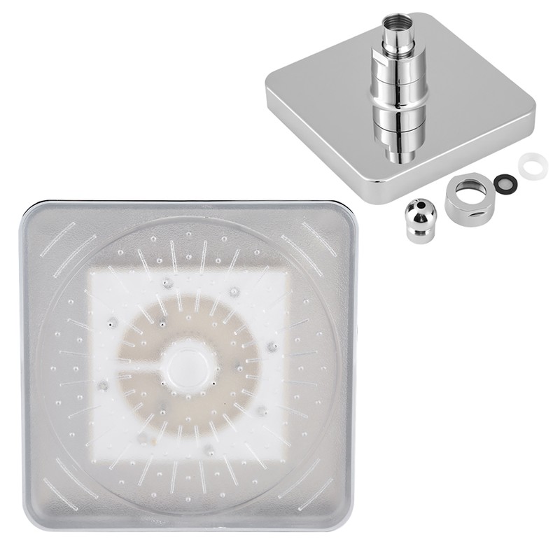 6 Inch Square Rain Shower Head LED Light 3 Color