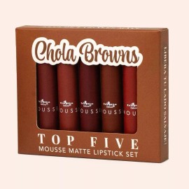 Italia Deluxe Top Five Mousse Matte Lipstick Set - Chola Browns