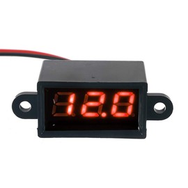 Mini Digital Voltmeter DC 0.28 Inch LED Display, Measuring Range DC 3.5V-30V Two-Wire Voltage Tester, 4 Colors: Red/Yellow/Green/Blue (Red)