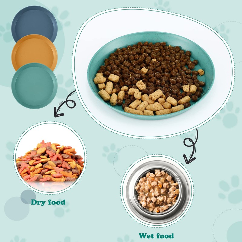 Gerrii 6 Pieces Shallow Cat Food Dish, Whisker Friendly, Lightweight,