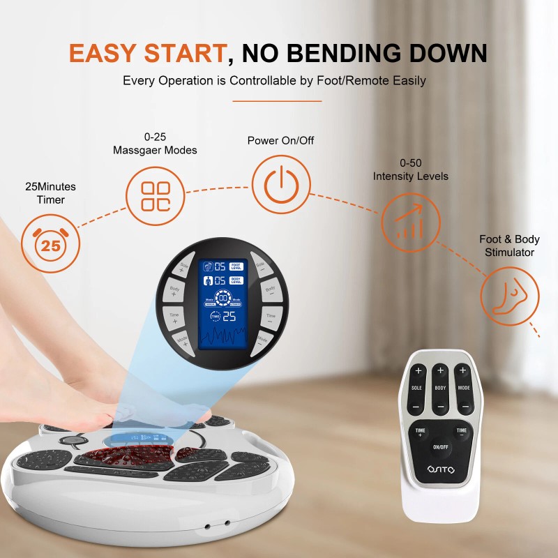 OSITO TENS EMS Foot Circulation Massager Machine Legs Blood Booster