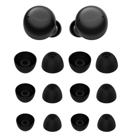 Rqker Ear Tips Compatible with Echo Buds 2 2nd Gen Earbuds, 6 Pairs S/M/L Sizes Soft Silicone Ear Tips Earbud Covers Eartips Earbuds Tips Compatible with Echo Buds 2, SML, Black 12